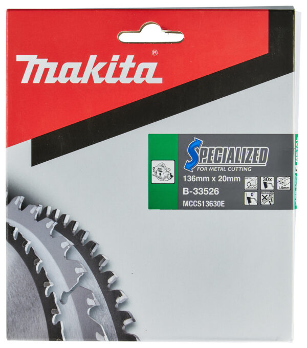 Makita 136 x 20mm x 30T TCT Metal Cutting Circular Saw Blade - Image 2