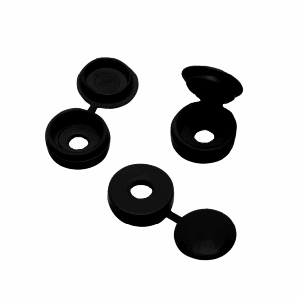 5.0-6.0 (10-12g) Black Hinged Cover Caps