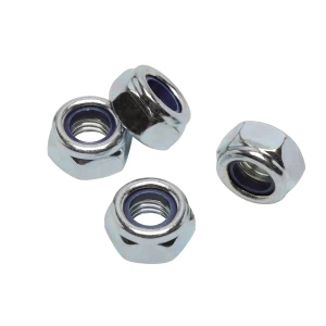M10 BZP Nylon Insert Nuts