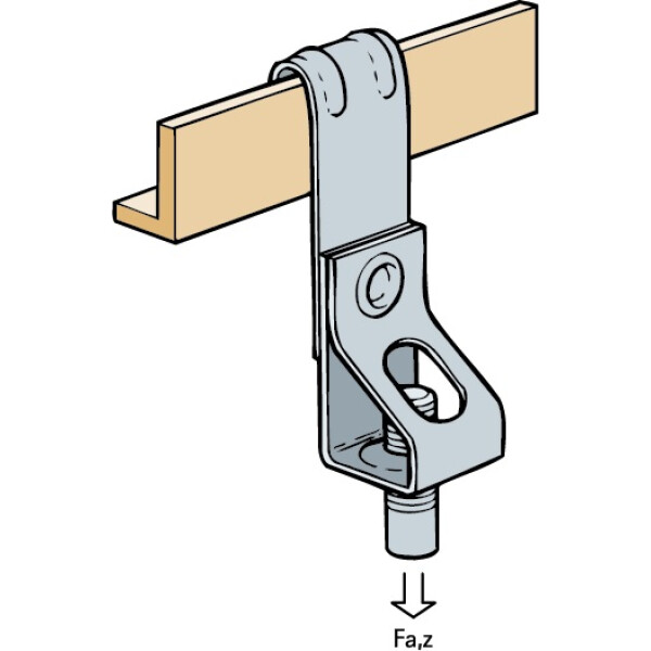 Britclip Vertical Flange Threaded Rod Hanger M8 - Image 2