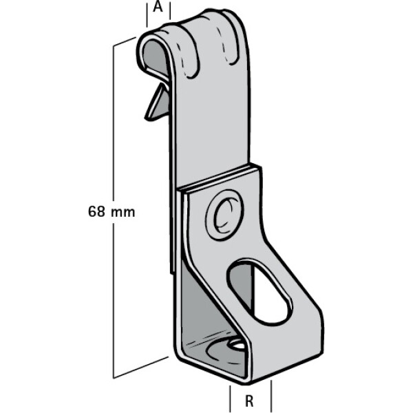 Britclip Vertical Flange Threaded Rod Hanger M8 - Image 3