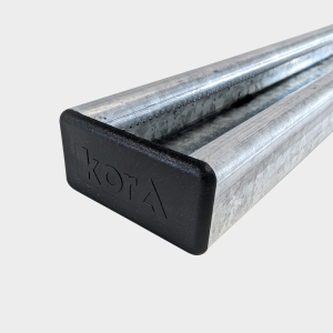 PVC 21x41mm Black Channel End Caps Heavy Gauge