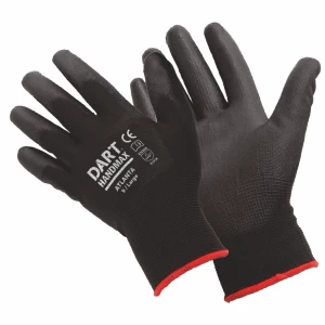 Black Polyurethane Gloves Large (pair)