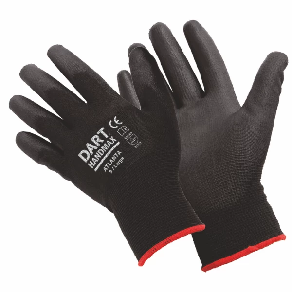 Black Polyurethane Gloves Large (pair)