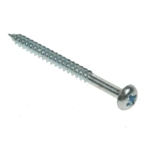 8 x 1 1/4 BZP PZ Roundhead Woodscrew