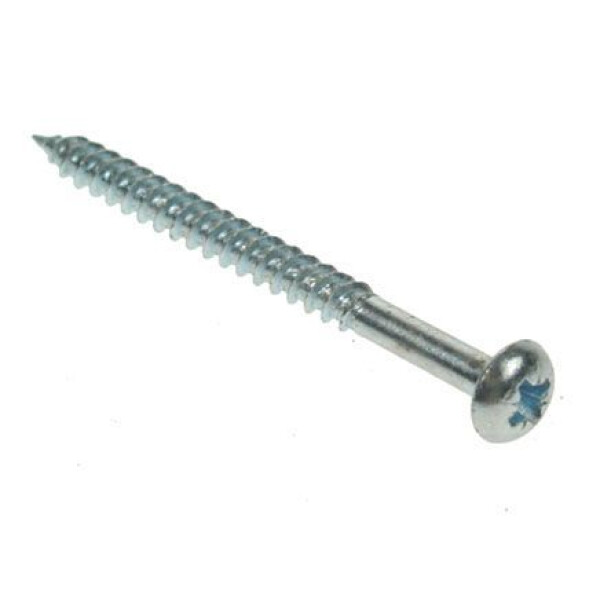 10 x 2 BZP PZ Roundhead Woodscrew