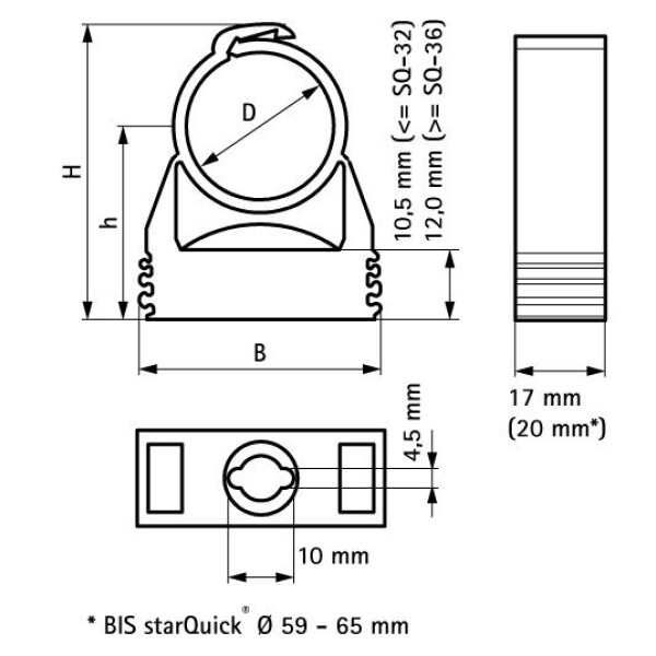 StarQuick Pipe Clamp Grey 20-23mm - Image 2