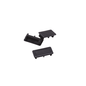 PVC 21x41mm Black Channel End Caps Heavy Gauge
