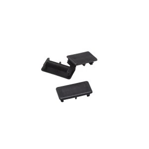 PVC 21x41mm Black Channel End Caps Heavy Gauge