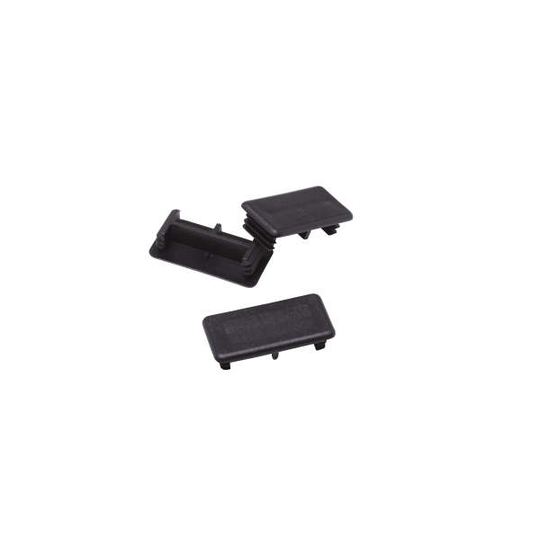 PVC 21x41mm Black Channel End Caps Heavy Gauge