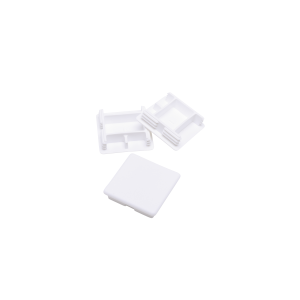 PVC 41x41mm White Channel End Caps Heavy Gauge