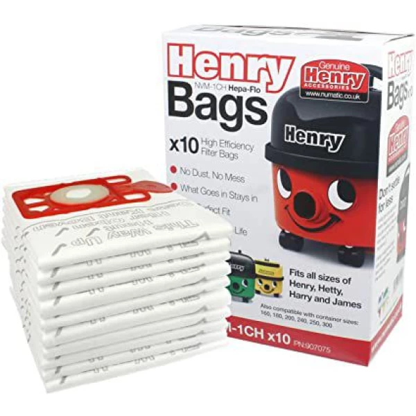NVM-1CH 604015 Numatic Hepaflo Filter Bags (Pack 10)