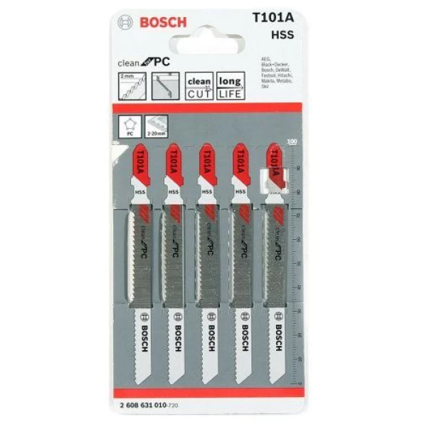 Bosch T101A Jigsaw Blades (Pack of 5) Acrylic & Perspex Cutting