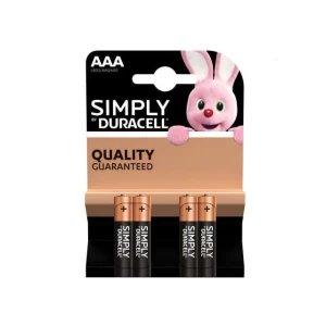 AAA (pk 4) Duracell Plus Batteries 1.5v