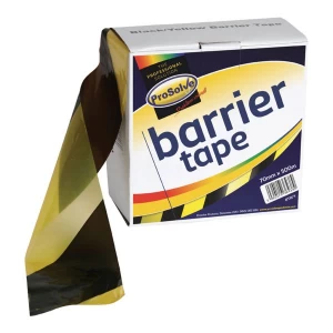 72mm x 500m Yellow/Black Barrier Tape - Non Adhesive