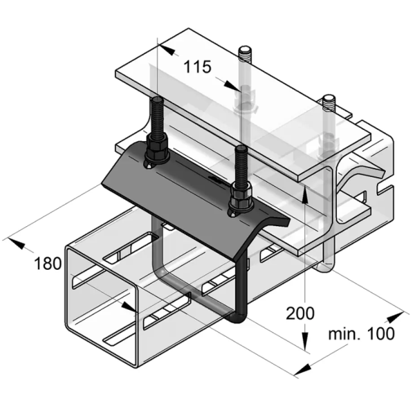 TekSpan Beam Connector Clamp for 100mm Profile - Image 3
