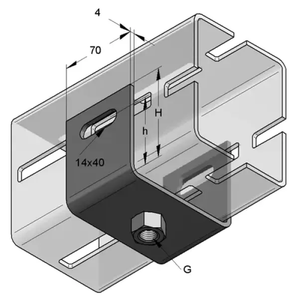 TekSpan Heavy Duty Thread Connector M16 for 80mm Profile - Image 2