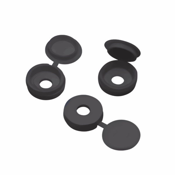 Dark Grey Large Hinged Screw Cap Suitable For 5mm-6mm Screws