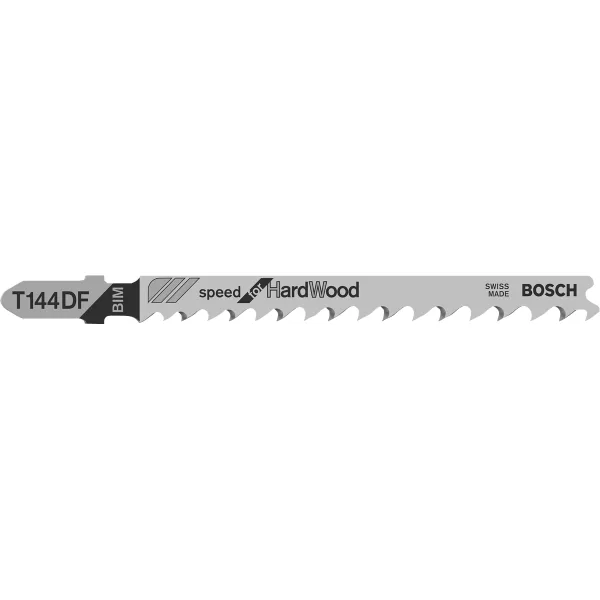 Bosch T144DF Jigsaw Blades (Pack of 5) Hard Wood Cutting