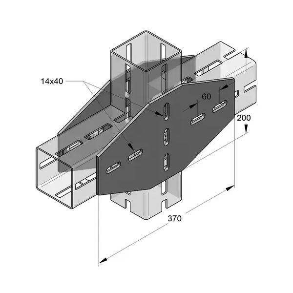 R954 123 TekSpan Cross Plate 100mm dimensions