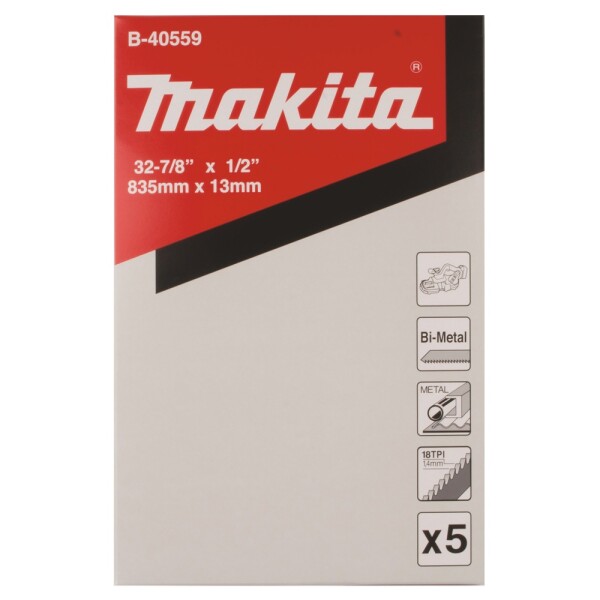 B-40559 Makita Metal Bandsaw Blades 18TPI 835mm (Pack of 5) - Image 3