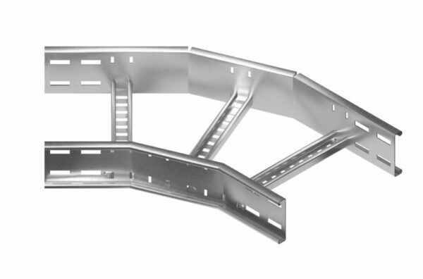 600 x 100mm Cable Ladder Medium Duty 45 Degree Bend PG LFB100/0600PG/45R300